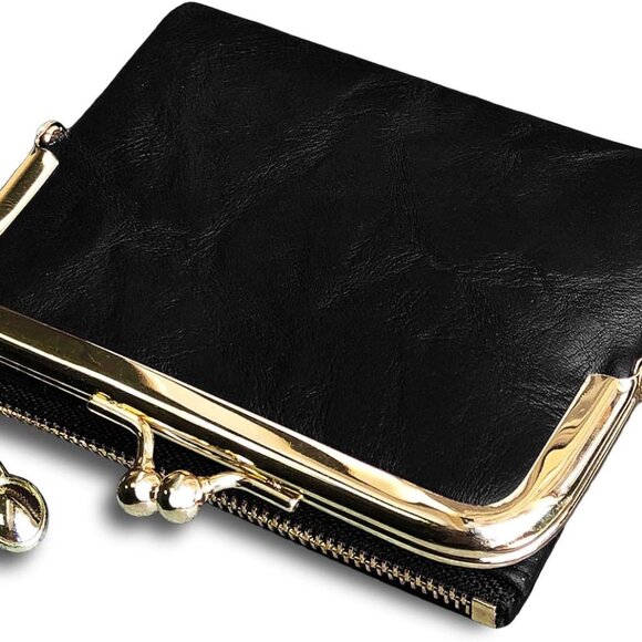 Womens RFID Leather Wallet Compact Bifold Coin Purse Card Holder Gift - Picture 1 of 7